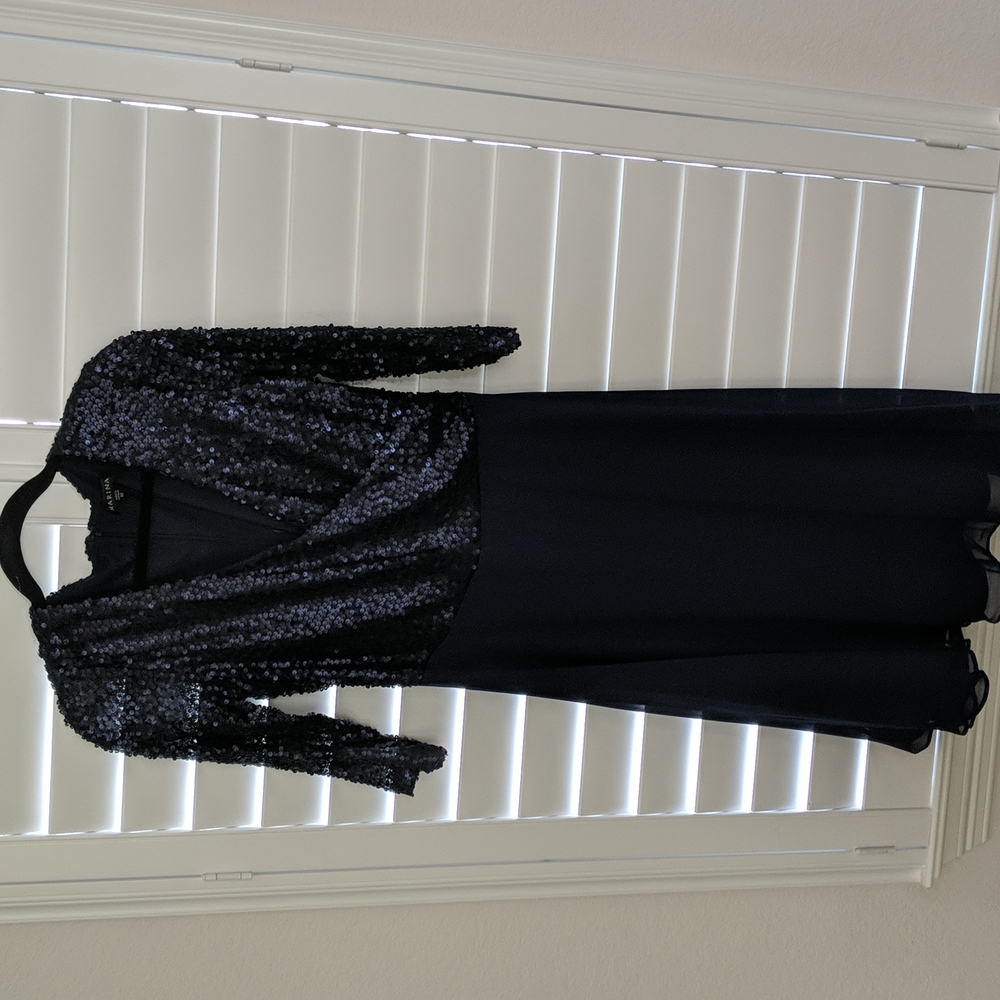 Blue Sequin Part Dress